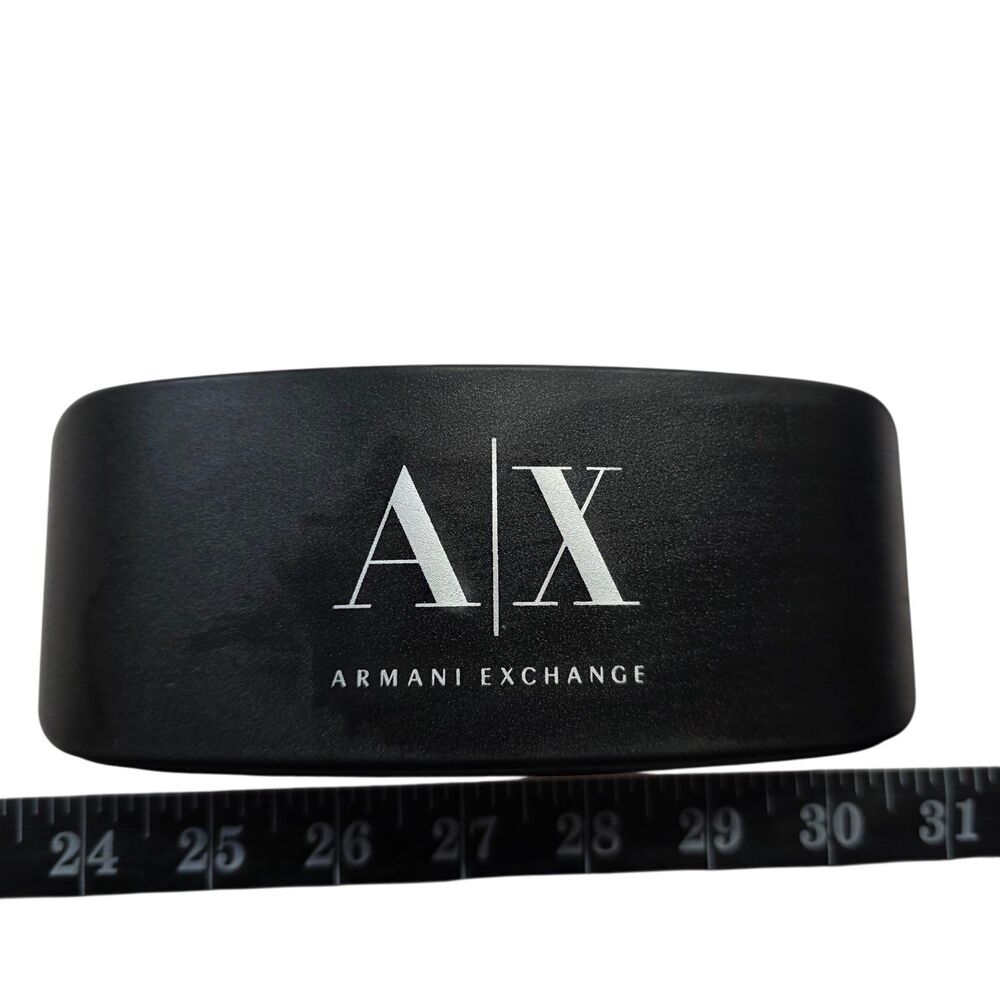 Armani Exchange‎ AX Black Hard Clamshell Eyeglass Sunglasses Case Logo Travel